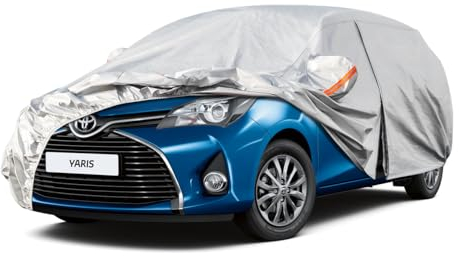 Kayme Bâche Voiture Étanche Respirante Compatible avec Toyota Yaris (1999-2025), 6 Couches Housse de Protection Voiture Extérieur, Contre Pluie Soleil Poussière avec Zip et Doublure en Coton.