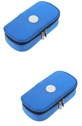 Amosfun 2stücke Tragbare Kühltasche Für Medikamente Blau Ohne Kühlakku Für Reisen Camping Und Diabetesbedarf Wasserdichtes Oxford-material Vielseitig Für Snacks Und Kosmetik
