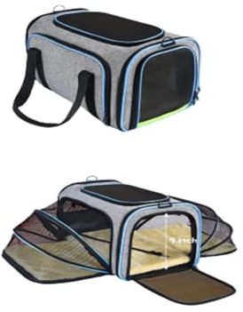 Hundetransportbox Tragetasche für Haustiere,Transporttasche für Haustiere,Tragbar Transporttasche Hundetasche,Reisefreundliche Transporttasche,Blau