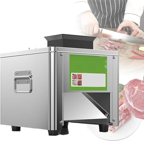 Qiang Cortafiambres Eléctrico,Maquina De Cortar Fiambre,850w,Cuchillas De Acero Inoxidable,Cortador De Carne Profesional 200Kg/H,para Carne Y Verduras,7mm