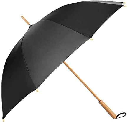 DRMEE Regenschirm Sturmfest Golfschirm, Handgefertigter Bambusstock, Winddicht, Regenfest, Chinesischer Stil, Baldachin, Belüftet, Manueller Regenschirm Umbrella Schirm (Color : Black, Size : 90CM)