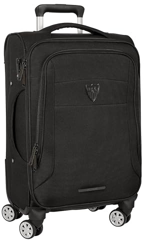 Sevilla FC Business Kabinentrolley, weich, 50,8 cm, Koffer mit Rädern, Sicherheitsschloss, Leichter Koffer, 35 x 20 x 51 cm, Schwarz, Schwarz, Estándar, Lässig