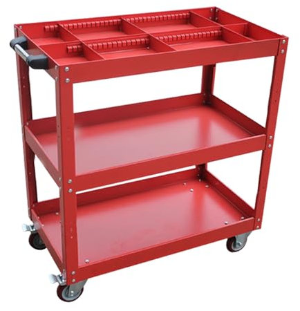 YCOVSFP 3-stufiger Werkzeugwagen, 150 Kg, Praktischer Servicewagen Zur Werkzeugaufbewahrung Mit Rädern, Perfekt for Garagen, Lagerhallen Und Reparaturwerkstätten