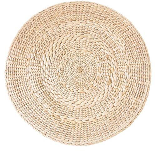 Gogogmee Rundes Geflochtenes Kissen Aus Stroh Für Terrassenschaukel Im Freien Traditionelles Japanisches Kissen Sitzkissen Bodenkissen Picknick-unterlage