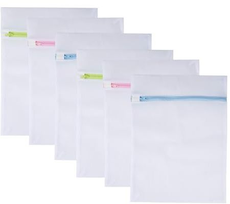 STARUBY Mesh Laundry Bags 6-Pack Medium 40x30cm Laundry Bag Colorful zipper for delicate laundry, blouse, tights, stockings, underwear, bra lingerie, sweater, travel bag
