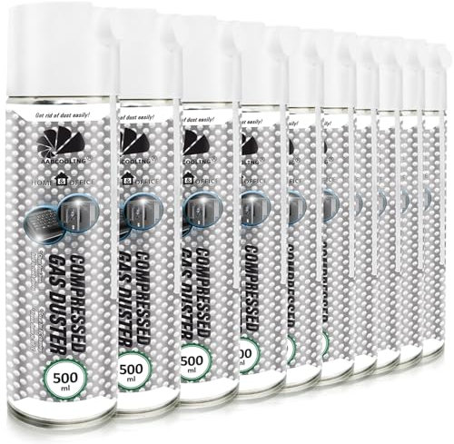 AABCOOLING Home&Office (10 x 500 ml) Dator Dammsugare - Datorvakuumspray för tangentbord och laptop, dammborttagningsspray för grafikkort och PC-underhåll, Grafikkortsrengöring, K3​