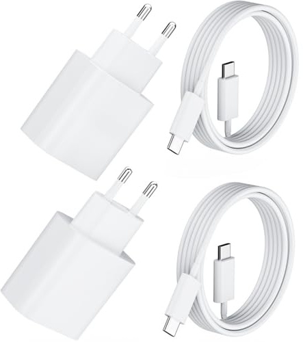 2 Pack 20W USB C Schnellladegerät PD 3.0 für iPhone & iPad + 2m USB-C Schnellladekabel –Handy Ladegerät& Ladekabel für 17 16 15/17 16 15 Pro/17 16 15 Pro Max, Adapter Stecker für iPad Pro/Air/Mini