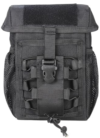 Faltbare Hüfttasche, Handtasche, groß, faltbar, mit Kordelzug, für Magazine, Schwarz