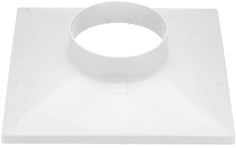 PATIKIL 330mm to 150mm Duct Connector Flange, Plastic Square to Round Straight Ceiling Diffuser Adapter for Air Heating Cooling Ventilation System HVAC Exhaust Fan Dryer Vent, White
