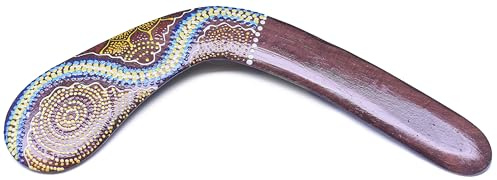 Australian Treasures Boomerang, marrón, madera, 40 cm, diseño tradicional, decorativo y funcional, para juegos y exhibiciones