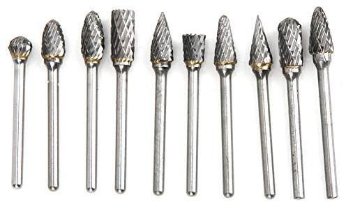 Juego de brocas de enrutador de rotación, 10 piezas, herramienta de fresado de corte de grabado de alta precisión para tallado y perforación de metal de madera, material de (Caja transparente de
