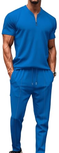 MSIYOW Tuta Uomo Completa Tute da Ginnastica Tuta Sportiva Uomo per Palestra Abbigliamento Casual Estiva