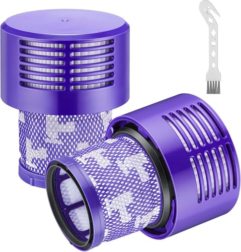 2 Pack V10 Filter for Dyson V10 Replacement, Washable HEPA Post-Motor Filters for Dyson Cyclone V10 Absolute, Animal, Total Clean, SV12 Cordless Vacuum Cleaner Accessories, Replace Part No. 969082-01