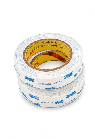 3M - Cinta adhesiva de doble cara 1600T extra fuerte de espuma de PE de 25 mm x 5 m | 2 rollos | Cinta de montaje impermeable para interiores y exteriores | para fijación de objetos y cuadros (2, 25