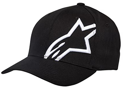 Alpinestar Corp Shift 2 Flexfit Gorra Flexfit Visera Curva Logo Bordado 3D, Hombre, Black/White, S/M