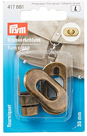 Prym 417881 Drehverschluss für Taschen altmessing, Stück
