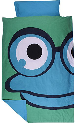 Green Cotton Babybettwäsche Frog Blau 45 x 40 100 x 140 cm