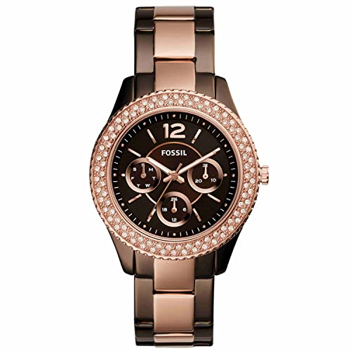 Fossil Damen Analog Quarz Uhr mit Edelstahl Armband ES4079