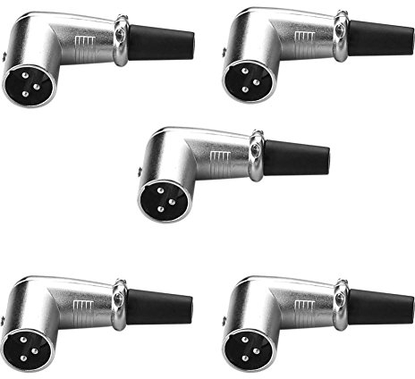 SIENOC 5X 90 Grado 3 Pines XLR Micrófono Altavoz Masculino de ángulo Recto del Adaptador del Conector