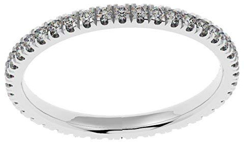 BuyFineDiamonds 0.50Ct Round Diamond Micro Pave Set Full Eternity Ring for Women's in White Gold Size N