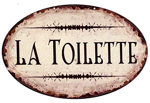 Targa in metallo La Toilette 15 x 23 cm con scritta