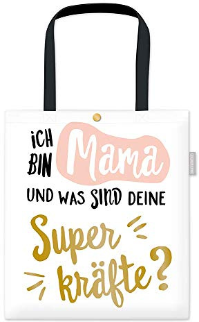 Grafik Werkstatt Baumwoll-Beutel mit lustigem Spruch | Damen Tasche mit Verschluss