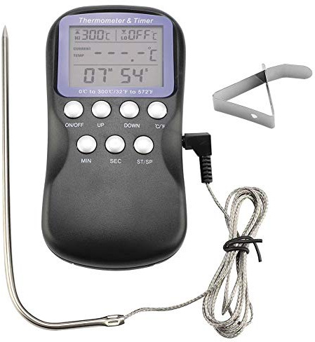 Digital Food Thermometer Wired Barbecue BBQ Meat Oven Electronic Thermometer with Large LCD Screen Cooking Food Probe Thermometer Grill Tool
