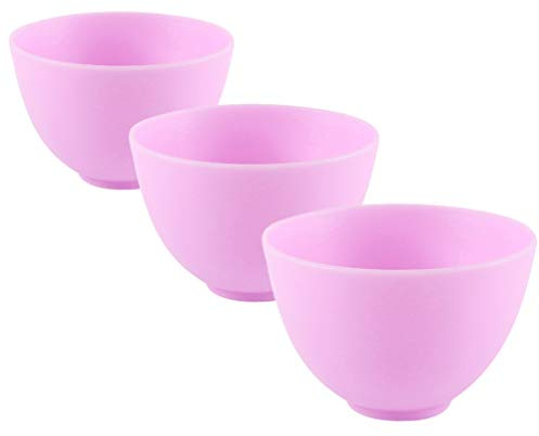 Healifty Silicone Hair Dye Bowl 3-Pack 5X3.1 Inch Purple Prep Bowls for Facial Masks Spa Skin Care Mixing Tools
