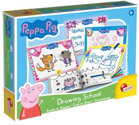 Lisciani - Peppa Pig École De Dessin - Coffret Créatif Enfant Dès 3 Ans - 4 Tableaux Effaçables - Manuel Pas À Pas - Jouet Éducatif George - Idée Cadeau Enfant - Activité Créative