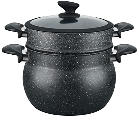 3 Pièces Couscous Marmite 8L Robot Cuiseur à Vapeur Couscous Ø24cm Congélateur Coffre Légumes Vapeur Induction Mantykocher