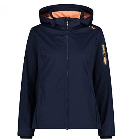 CMP - Leichte Softshelljacke für Damen mit abnehmbarer Kapuze, Blauer Sonnenaufgang, D40