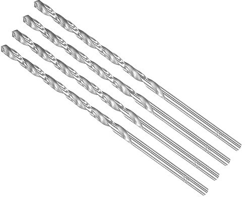 CoCud 4Stk Extra Lange Spiralbohrer 5.5mm Bohrer Bit Durchmesser Drehbohrer | Schnellarbeitsstahl, 160mm Gesamt Länge, Für Gehärtetes Metall Holzarbeiten Plastik Aluminium