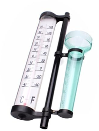 YARNOW 2ensembles Thermomètre Pluviomètre Indicateur Direction Vent Pour Mesure Extérieure Outil Météo Jardin
