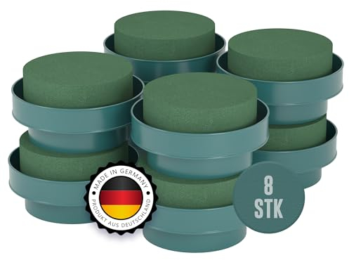 ELES VIDA Set di 8 cilindri in schiuma per fiori con ciotola,8 x 5 cm,schiuma bagnata,muschio a incastro,composizione floreale conica,spugna per fai da te,decorazione–Composizione floreale–Made in