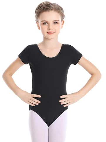 Phoeswan Girls Ballet Leotards, Short Sleeve Toddler Dance Leotard for Ballet, Gymnastics