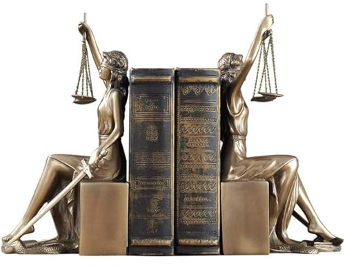WXMYOZR Lady Justice Statue, 10in Griechisch Römische Göttin der Gerechtigkeit Skulptur Statue Blind Göttin für Wohnkultur Büro Bücherregal Schreibtisch 2 Stück