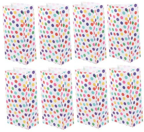 Healeved 20stücke Bunte Papiertüten Quadratische Wellenpunkt-bag Für Hochzeiten Geburtstage Partys Für Süßigkeiten Snacks Dekoration Aus Sicherem Papiermaterial