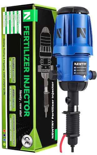 NEWTRY Injecteur d'engrais pour irrigation goutte à goutte, pompe doseuse de 0,4 % à 4 % | Doseur de liquide NPT réglable de 1,9 cm pour jardin, serre, système hydroponique, ferme, tente de culture