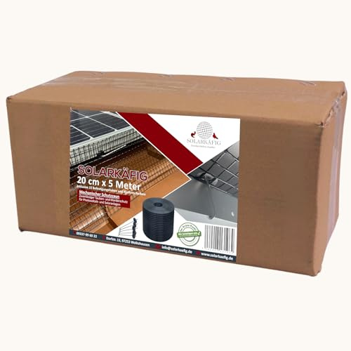 Solarkäfig Taubenabwehr für Solaranlagen 20cm x 5 Meter, VERZINKT(19% MwSt) Taubenschutz Vogelschutz PV-Anlage – Marderschutz Photovoltaik & Solarmodule - Langlebig, UV-beständig, einfache Montage