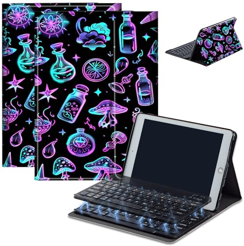 Case for Amazon Fire HD 10 & 10 Plus Tablet (13th/11th Generation, 2023/2021 Release) 10.1 with Keyboard, PU Leather Multiple-Angles Keyboard Case for Amazon Fire Tablet 10, Magic Potion
