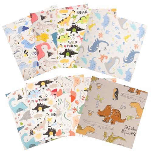 GLSTOY 8stücke Baumwollstoff Dinosaurier Muster Quiltquadrate Stoffbündel Zum Nähen Und Quilten Heimwerkerbedarf Stoffbahnen Zum Selbermachen