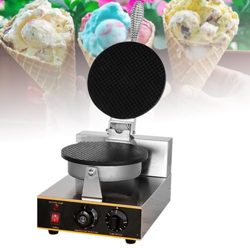 XCSCUK Commercial Electric Egg Roll Machine, Ice Cream Cone Maker, Electric Waffle Cone Maker,for Dessert Shops, Ice Cream Shops (Single Head)