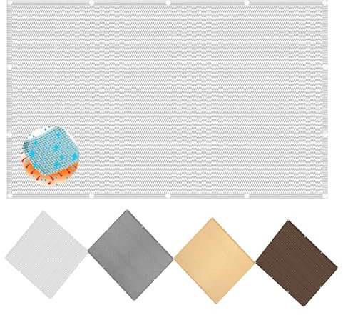 9x29.5ft Rectangle Sun Shade Sail Canopy Patio Pergola HDPE Breathable Fabric with 98% UV Block Grommets for Patios Roofs White Color