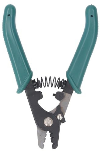 Pelacables de Fibra con Llave de Ajuste Pequeña Pelacables de Fibra Óptica, Cortador de Cables/Pelacables, Reinicio Automático de Apertura Ajustable de 3 Orificios para Trabajos
