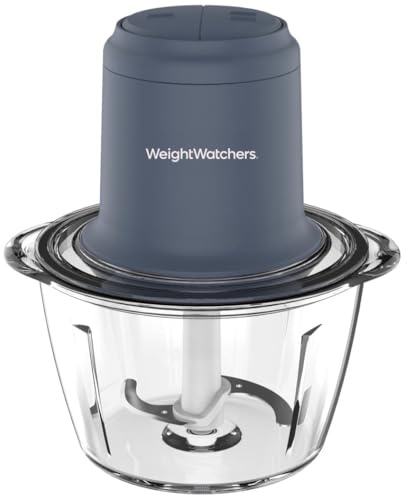 Weight Watchers glass Food Chopper - 1L Glass Bowl Lid, Blade Attachment With Support, 300W Power Supply 220-240V-50/60Hz, 1L Capacity