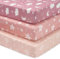 FIEMOL Baby Spannbettlaken 70x140 cm Kinderbett Spannbetttuch, 3er-Pack Mikrofaser Bettlaken Für Babybett, Ultrasanft & Seidigglatt Kinderbettlaken Rosa Sterne Mond