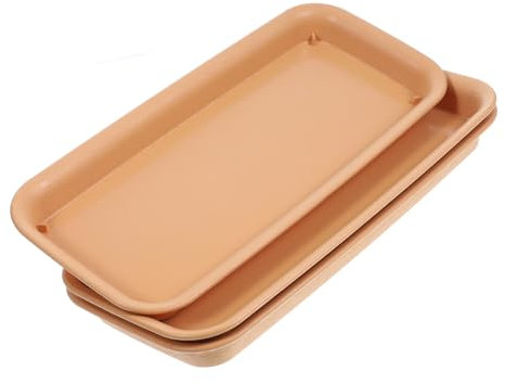 Happyyami 3pièces Plateau Rectangulaire pour Plantes Soucoupe pour Pots De Fleurs Drainage Et pour Bonsai Idéale pour Intérieur Et Extérieur
