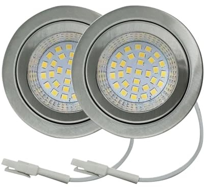 eufeifeiegds 2-Pack 230V 2.5W LED Cooker Range Hood Light for 60mm Hole Clear Glass Smoke Exhauster Ventilator Cabinet Lamp =20W wefeiegds(White 6000K)