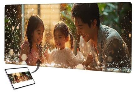 Personalisiertes Mousepad mit Foto, 420x350mm Gaming Mauspad Personalisiert, Mauspad Selbst Gestalten, Schreibtischunterlage mit rutschfeste Unterseite, Personalisierte Geschenke für Gamer, Büro C-4