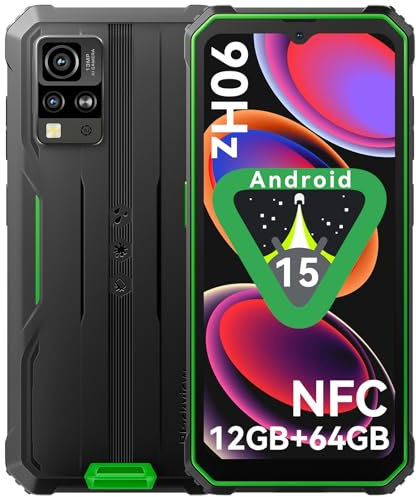 Blackview BV4800 SE Téléphone Portable Incassable,Android 15 Smartphone Incassable 12Go+64Go/2To Extensible, 285g&13.5mm,6.56''HD+ 90Hz,AI 16MP, Dual SIM 4G, Octa core/Face ID/GPS/5G/NFC/2Ans Garantie